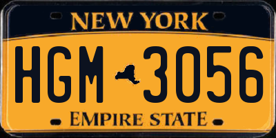 NY license plate HGM3056