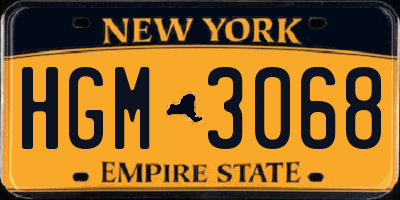 NY license plate HGM3068
