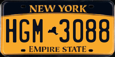 NY license plate HGM3088