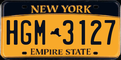 NY license plate HGM3127