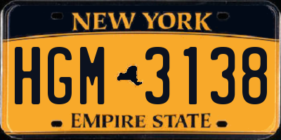 NY license plate HGM3138