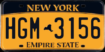 NY license plate HGM3156