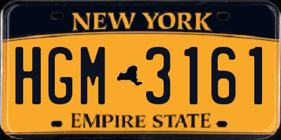 NY license plate HGM3161