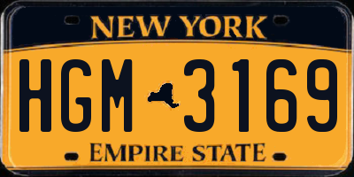 NY license plate HGM3169
