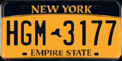 NY license plate HGM3177