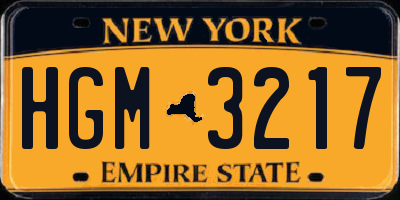 NY license plate HGM3217