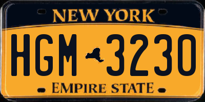 NY license plate HGM3230