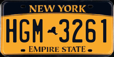 NY license plate HGM3261