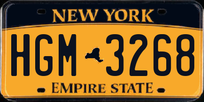 NY license plate HGM3268