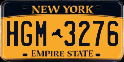 NY license plate HGM3276