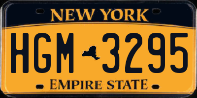 NY license plate HGM3295
