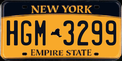 NY license plate HGM3299