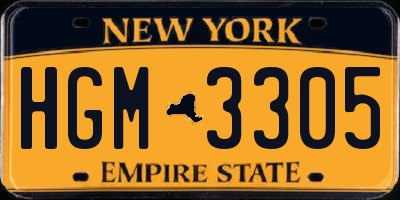 NY license plate HGM3305
