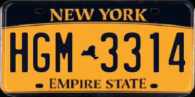 NY license plate HGM3314