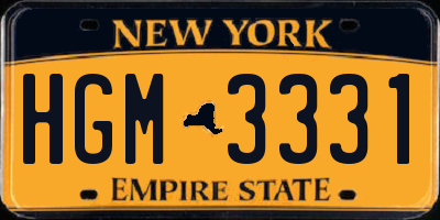 NY license plate HGM3331