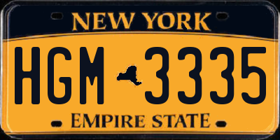 NY license plate HGM3335