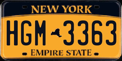 NY license plate HGM3363