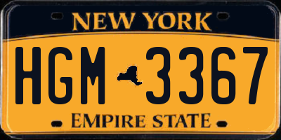 NY license plate HGM3367