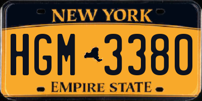 NY license plate HGM3380