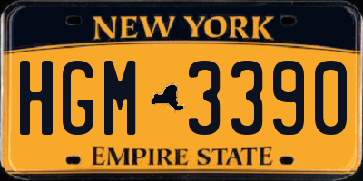 NY license plate HGM3390
