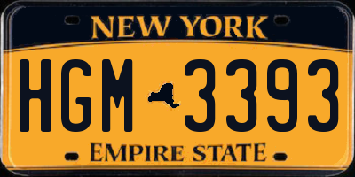 NY license plate HGM3393