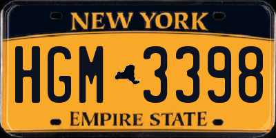 NY license plate HGM3398
