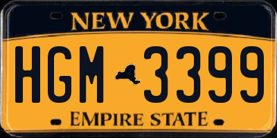 NY license plate HGM3399