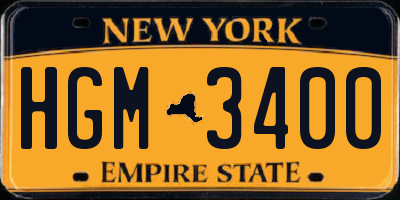 NY license plate HGM3400