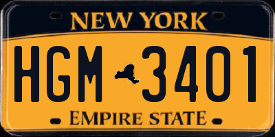 NY license plate HGM3401