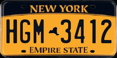 NY license plate HGM3412