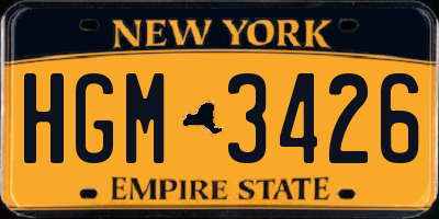 NY license plate HGM3426