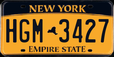 NY license plate HGM3427