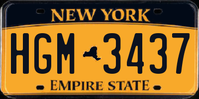 NY license plate HGM3437