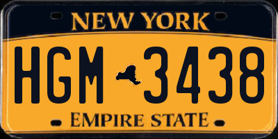 NY license plate HGM3438