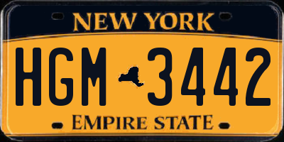 NY license plate HGM3442