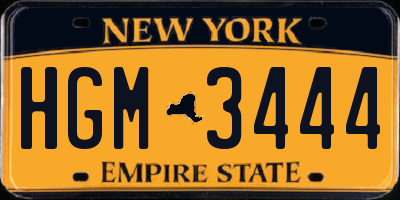 NY license plate HGM3444