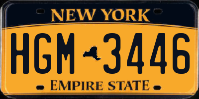 NY license plate HGM3446