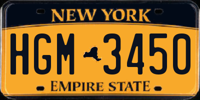 NY license plate HGM3450