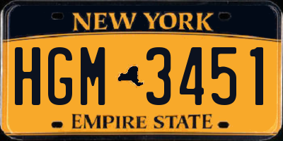 NY license plate HGM3451