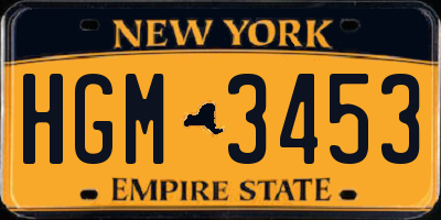 NY license plate HGM3453