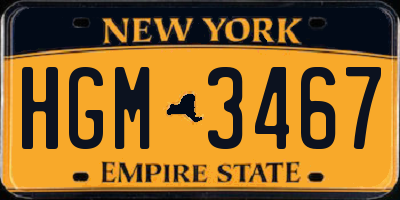 NY license plate HGM3467