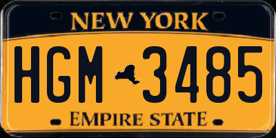 NY license plate HGM3485