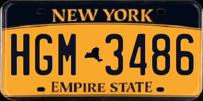 NY license plate HGM3486