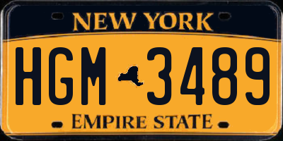NY license plate HGM3489
