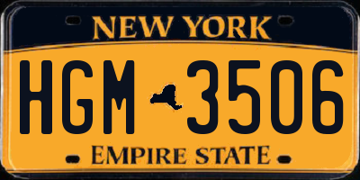 NY license plate HGM3506