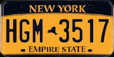 NY license plate HGM3517
