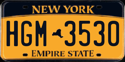 NY license plate HGM3530