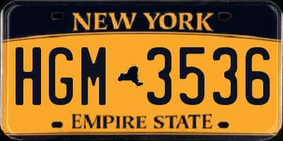 NY license plate HGM3536