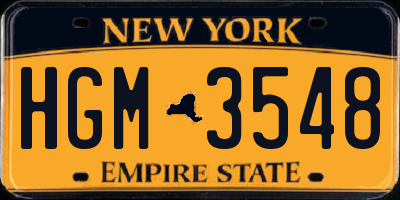 NY license plate HGM3548