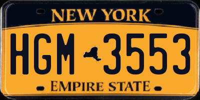 NY license plate HGM3553